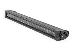 LED Light Bar - Rough Country - Single Row, Amber DRL - Black